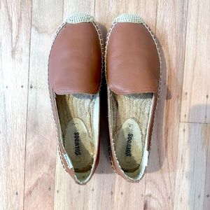 Soludos Leather Platform Smoking Slipper
